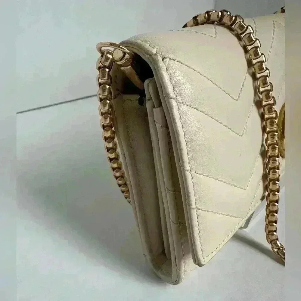 Authentic GUCCI MARMOT WALLET-CROSSBODY MINI BAG IVORY - Picture 7 of 16
